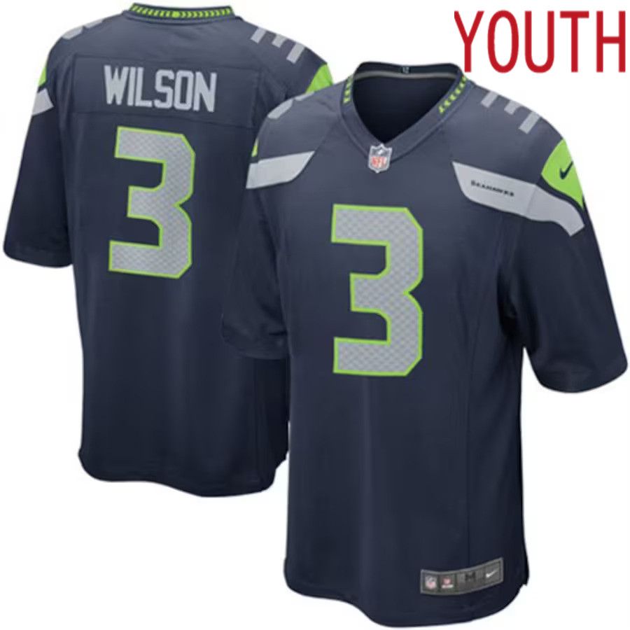 Youth Seattle Seahawks #3 Russell Wilson Nike College Navy Team Color Game NFL Jersey->youth nfl jersey->Youth Jersey